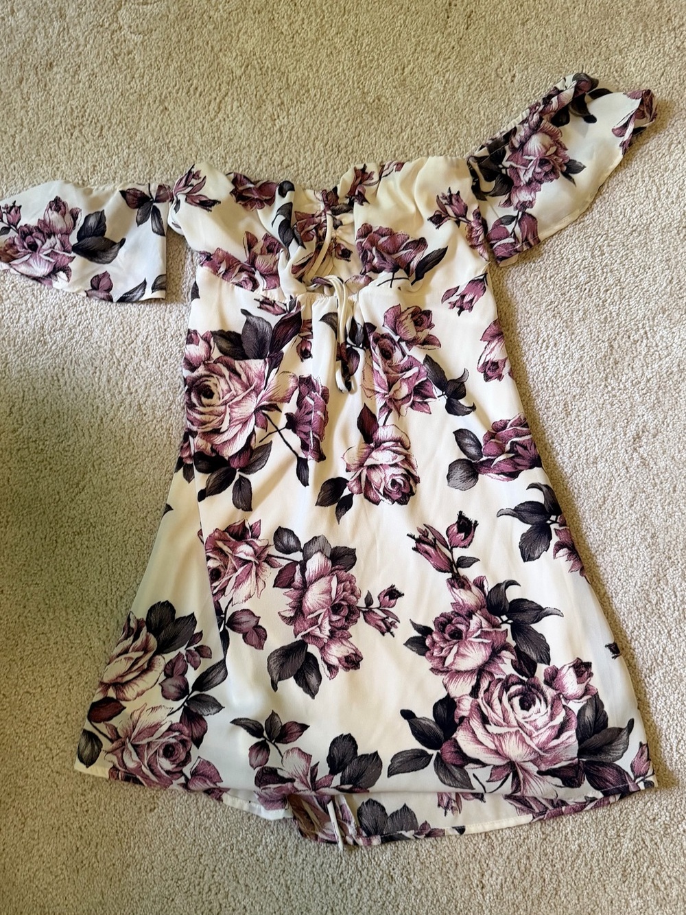 Women's floral print off-the-shoulder mini dress